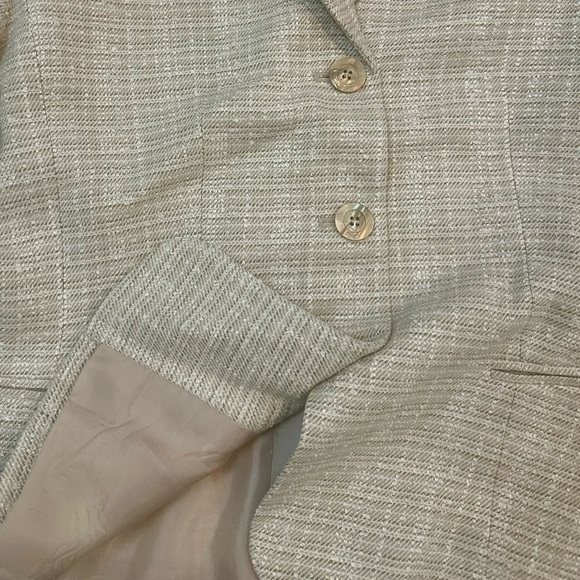 Vntg 2pc Suit Sz 14 Wool Blend Tweed Old Money Light Acadamia Office Siren Retro - Picture 4 of 4